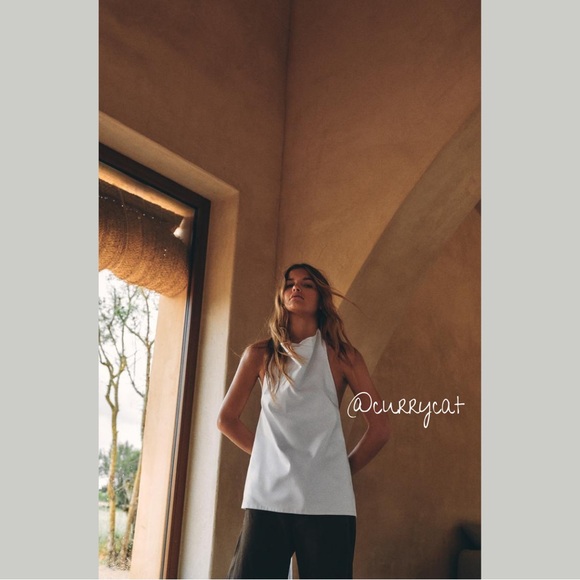 NWT ZARA DRAPED TRENCH HALTER TOP - Picture 6 of 8